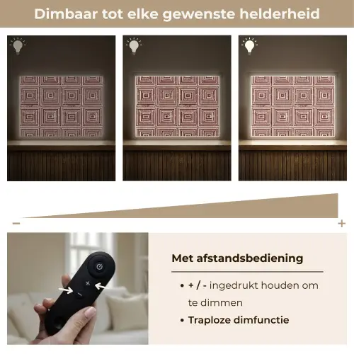 Geometrisch - Patroon - Rood Light Box met batterij (Wandlamp) middel 907 -USP_dimbaarNL