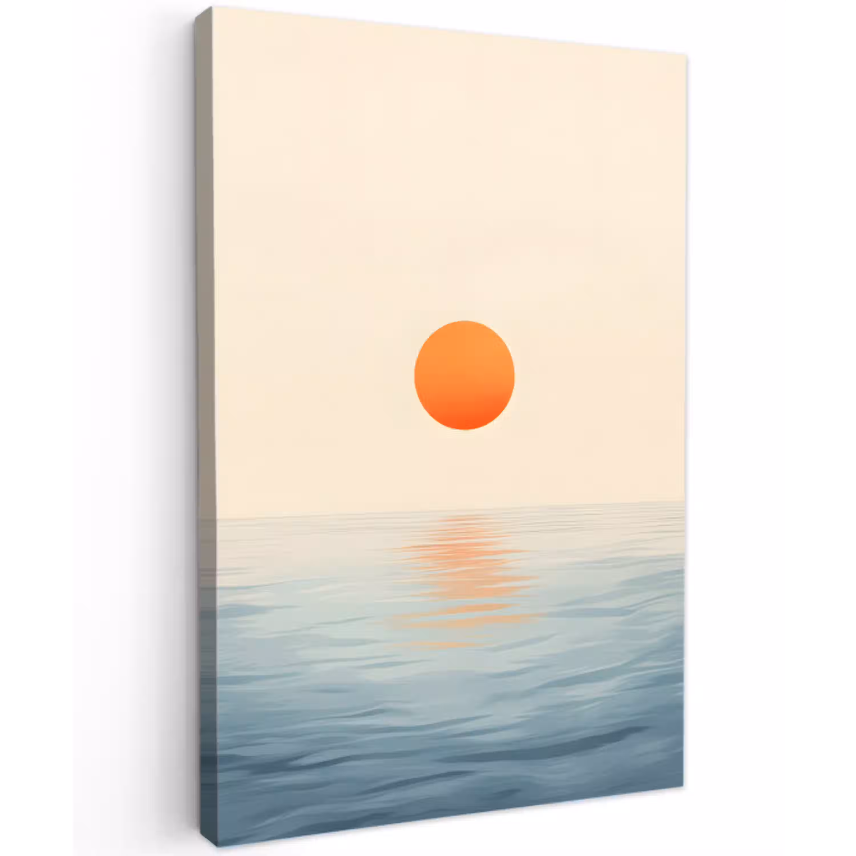 Zon - Oranje - Zee Tuinposter op houten frame 2 cm dik middel -3d
