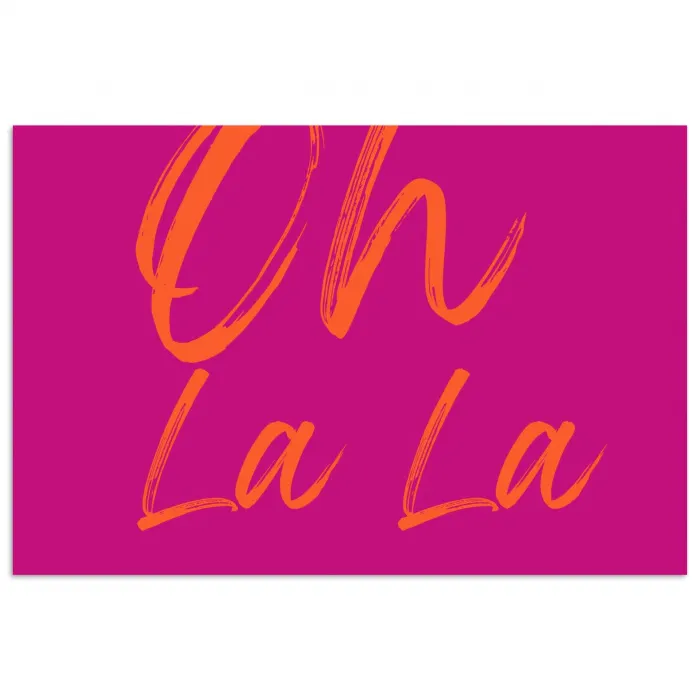 Oh la la - Oranje - Roze poster papier klein -3d