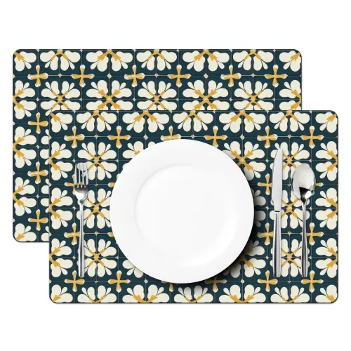 Motief - Tegel - Okergeel Placemat vinyl groot 368 -zzsfeer2_Kitchenyeah-website