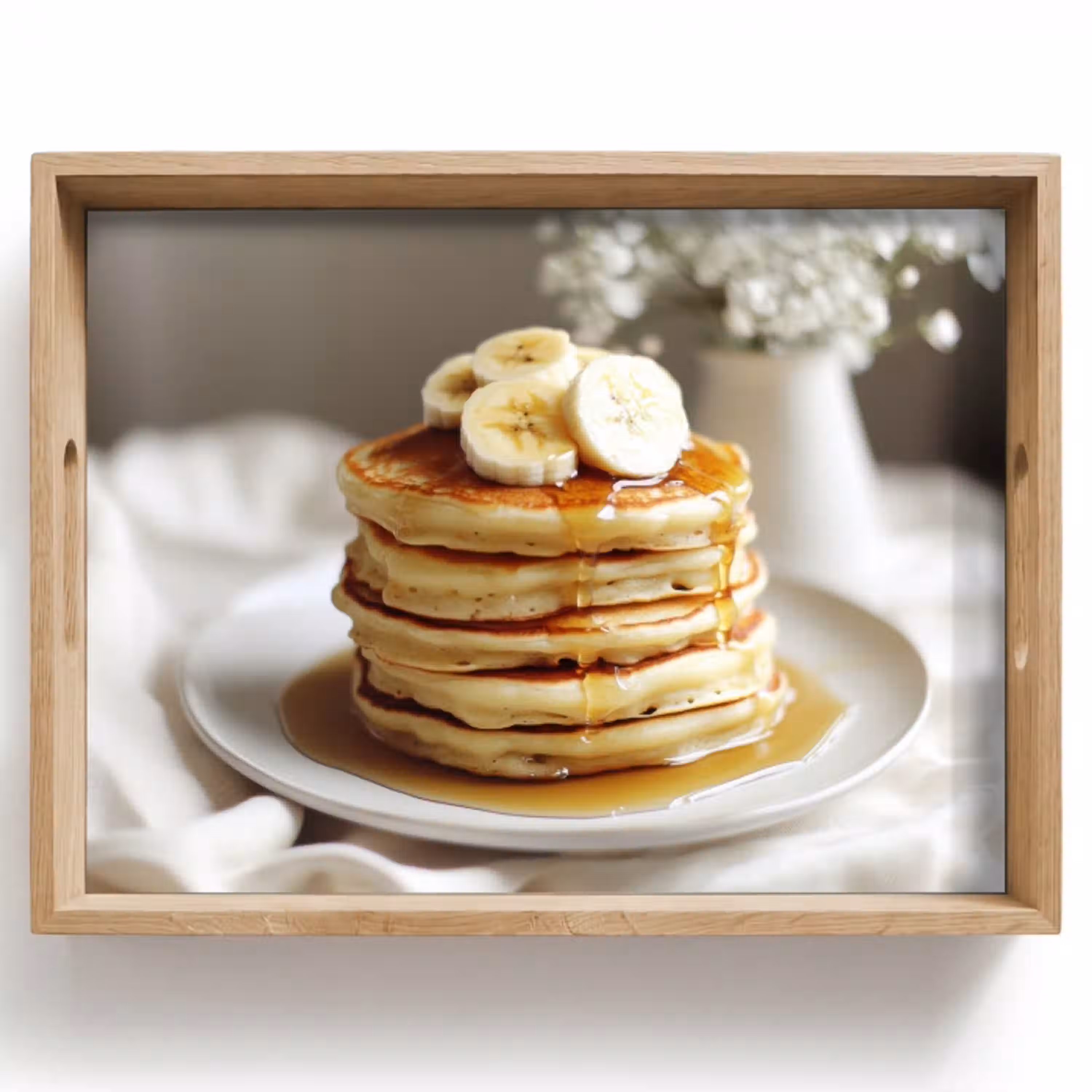 Pannenkoeken - Banaan - Siroop - Wit - Beige Dienblad Rechthoek middel -z3d_shopping