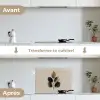 Beukenbladeren - Bruin - Groen - neutraal keuken achterwand spatscherm klein -voor_na_FR