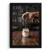 Espresso - Melk - Café fotolijst zwart zonder passe partout klein -3d