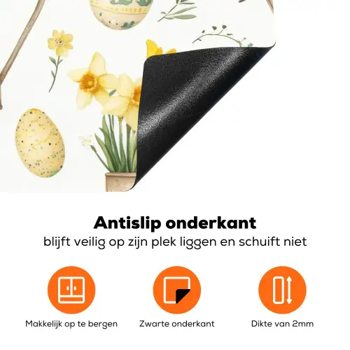 Gieter - Bloemen - Eieren Inductie beschermer vinyl 3mm klein -zzzzzzz-td-onderkant