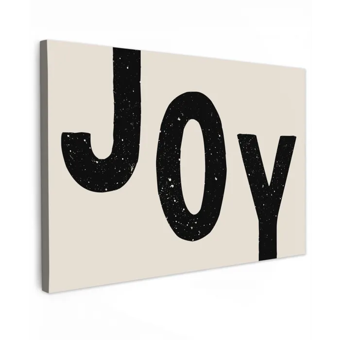 Kerst - Quote - Joy - Zwart - Feestdagen Tuinposter op houten frame 2 cm dik klein -3d