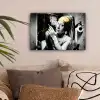 Marmerlook - Meisje met de parel - Sigaretten - Toilet - Goud - Kunst - Oude meesters canvas 2cm klein -sfeer1