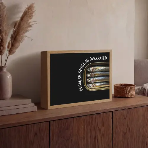 Sardines - Tekst - Vis - Blik Light Box met batterij (Wandlamp) middel -sfeer2