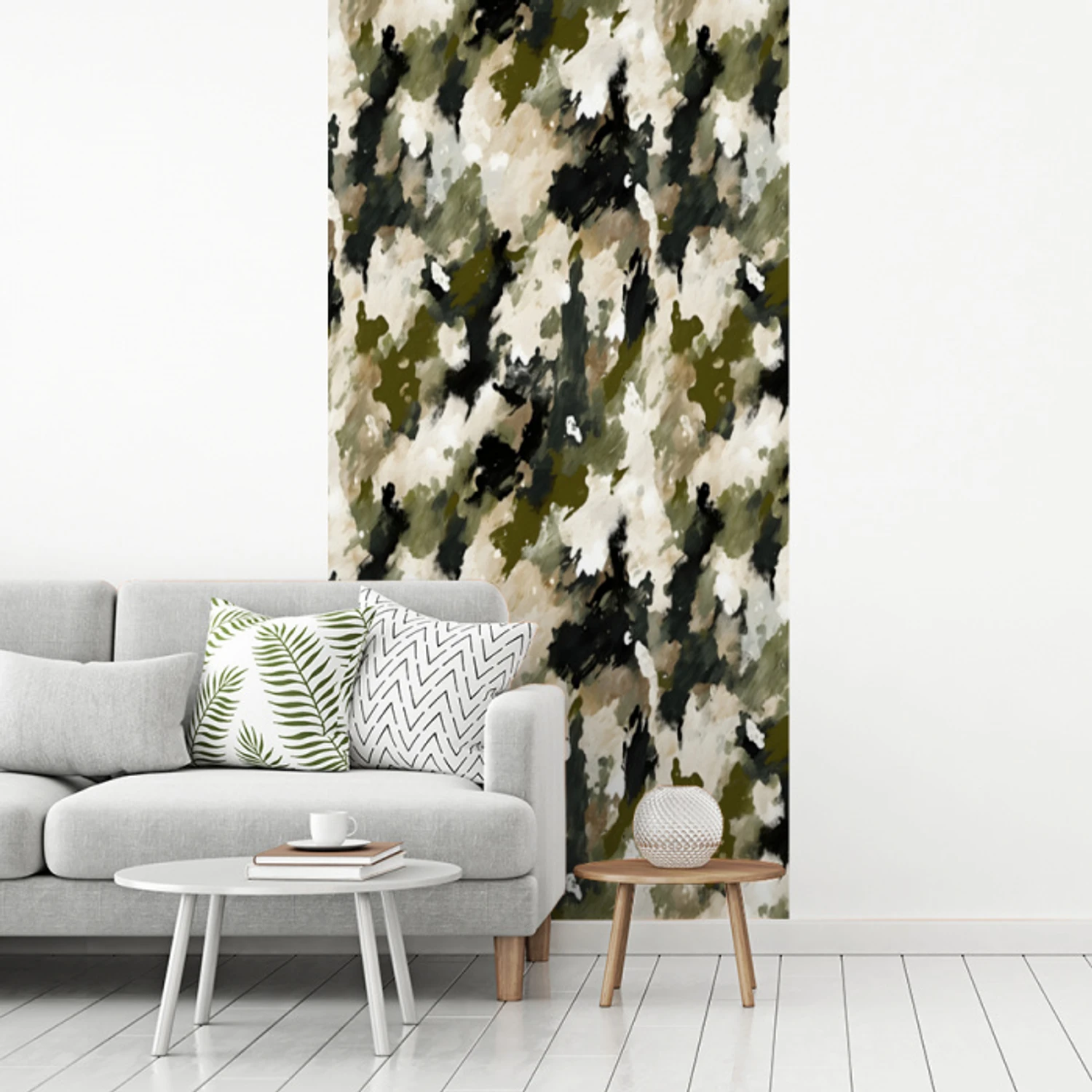 Donker - Groen - Camouflage - Schilderachtig fotobehang vinyl groot 64 -woonkamer