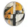 Geel - Abstract - Modern - Vormen Akoestische PET Vilt - Rond klein -3d