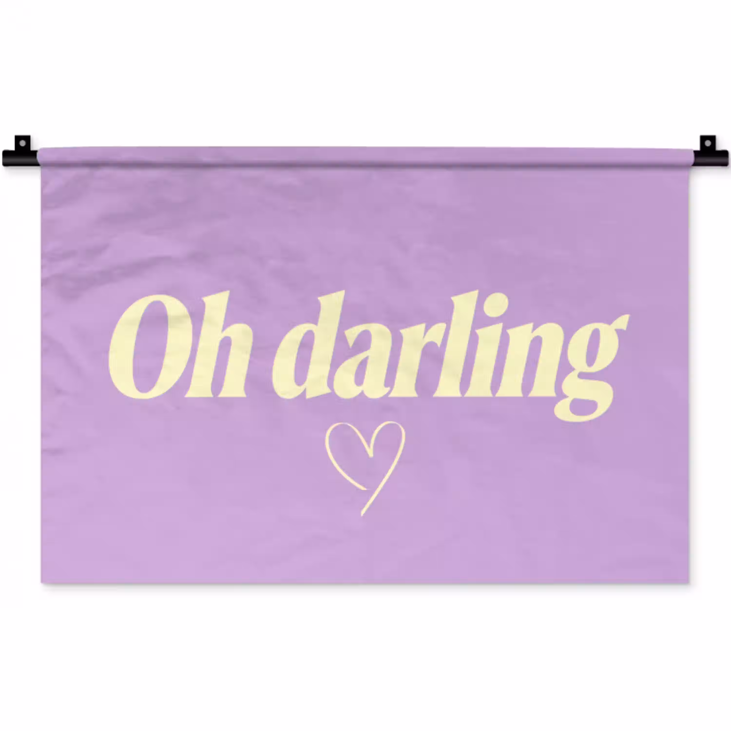 Oh darling - Hart - Paars Wandkleed katoen klein -zz3d
