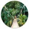 Jungle - Palmboom - Brug - Natuur - Planten Wandcirkel kunststof plaat 5mm dik klein -3d