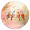 Vogels - Tak - Quote - Roze Wandcirkel kunststof plaat 5mm dik klein -3d