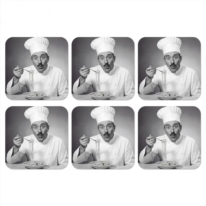Chef - Spaghetti - Pasta onderzetter kurk middel -3d