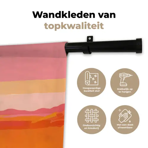 Zon - Abstract - Landschap - Oranje Wandkleed katoen klein -sfeer2