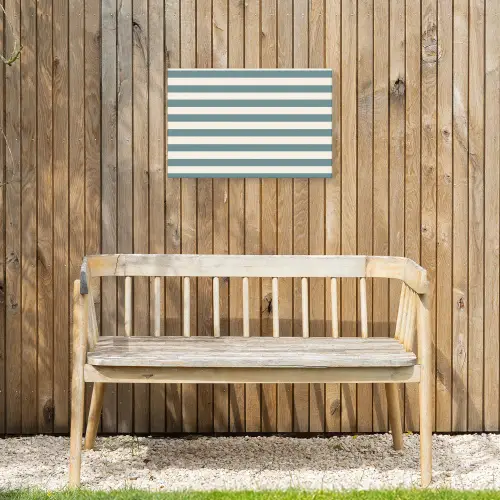 Strepen - Modern - Blauw Tuinposter op houten frame 2 cm dik klein 845 -sfeer4