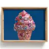 Ijsje - Hoorntje - Steentjes - Blauw Dienblad Rechthoek middel -z3d_shopping