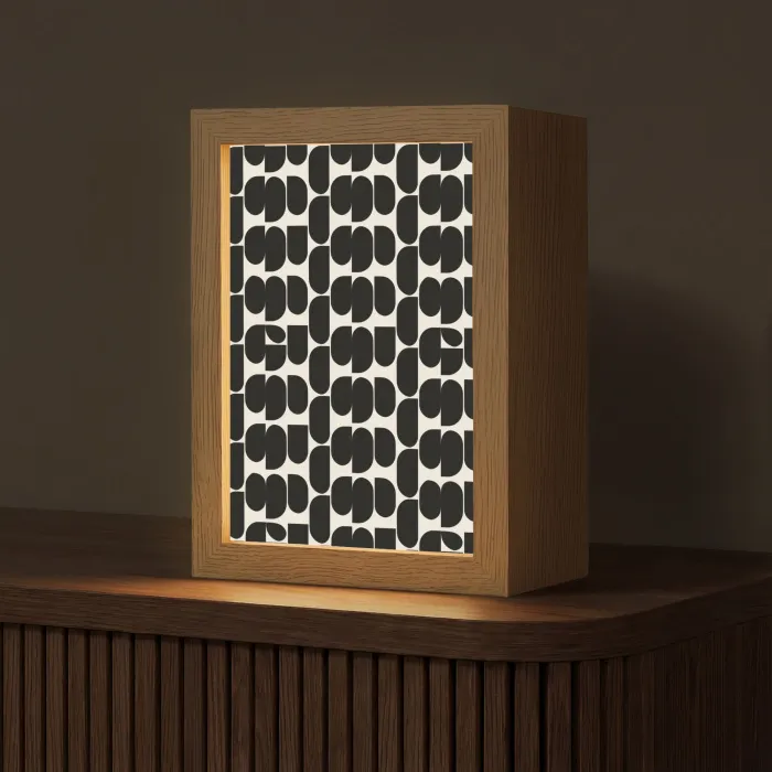 Modern - Patroon - Zwart Light Box met kabel (Tafellamp) klein 925 -z3d_website