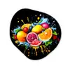 Fruit - Graffiti - Kleurrijk - Sinaasappel - Aardbei - Abstract Wandcirkel Organisch Forex 3mm klein -3d