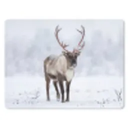 Rendier - Gewei - Toendra - Sneeuw - Wild muismat rubber klein -3d