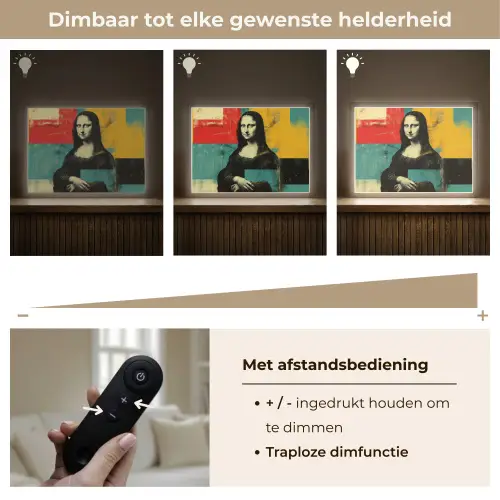 Vrouw - Kleurvlakken - Klassieke schilderkunst Light Box met batterij (Wandlamp) middel -USP_dimbaarNL