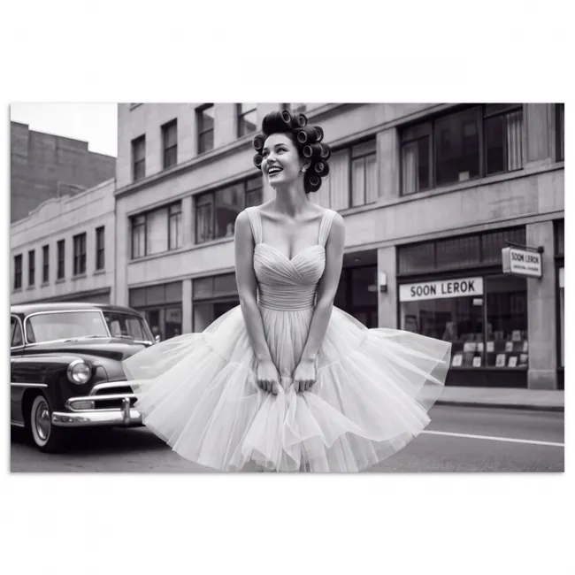 Poster - Retro - Vrouw - Zwart - Wit