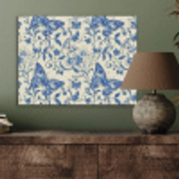 Vlinders - Bloemen - Blauw - Botanisch PET vilt klein 837 -sfeer2