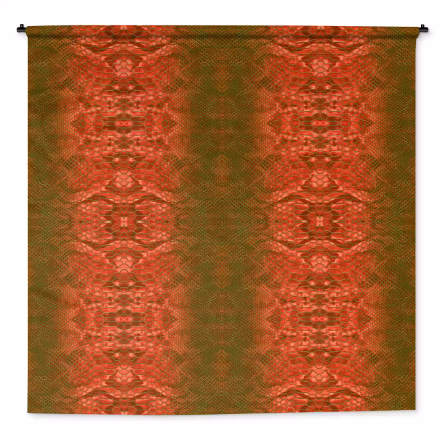 Wandkleed - Slang - Boa - Groen - Rood