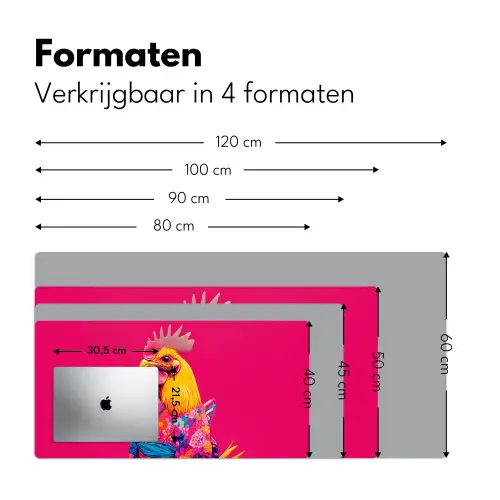 Haan - Kleurrijk - Kimono - Roze Muismat XXL klein -sfeer5
