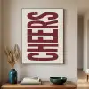 Red - Cheers - Decoratie - Beige Textielframe zwart klein -sfeer1
