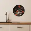 Stilleven met bloemen en een horloge KitchenYeah - Keuken - Wandcirkel Forex klein -sfeer3