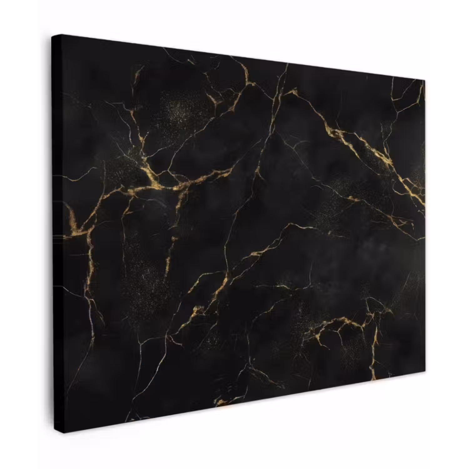 Canvas schilderij - Zwart marmer - Gouden aders - Klassiek
