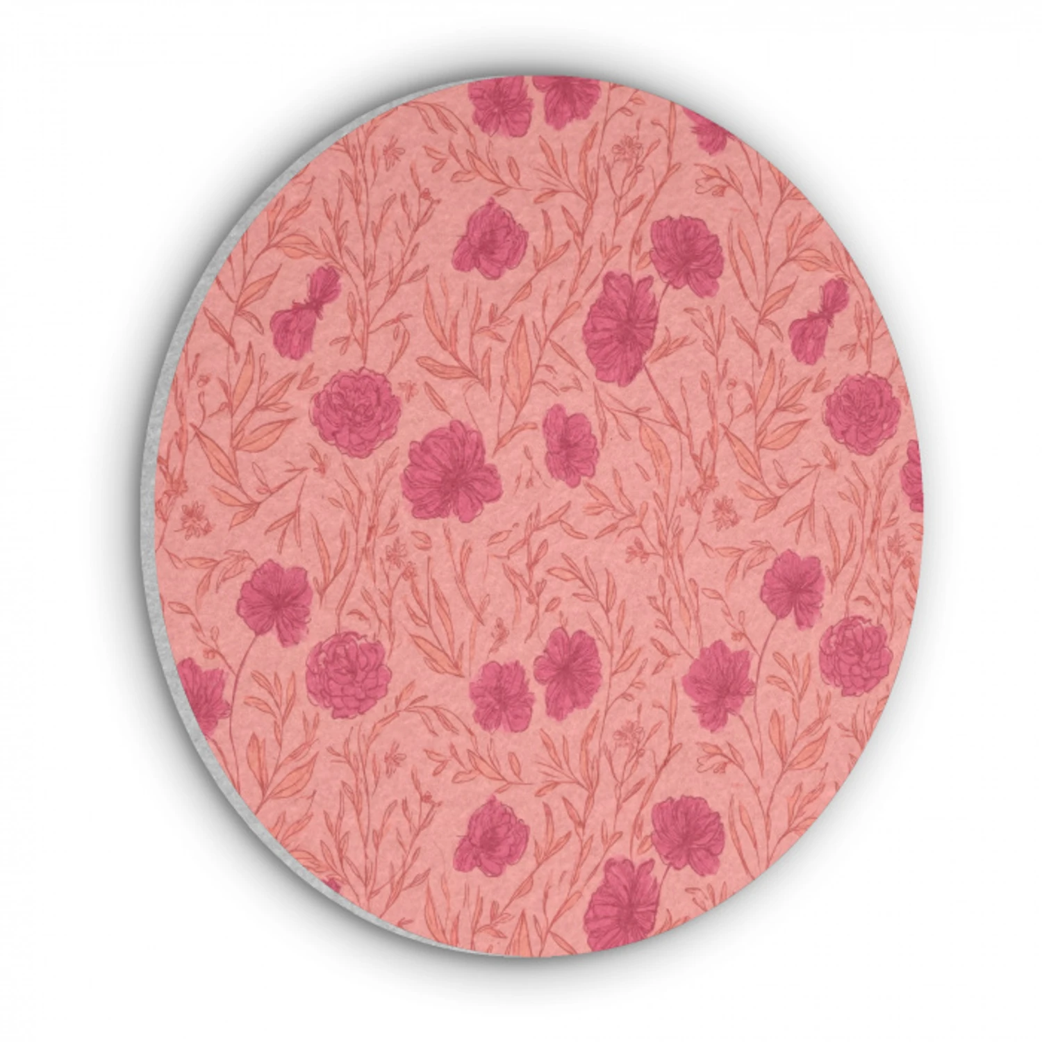 Weidebloemen - Romantisch - Roze Akoestische PET Vilt - Rond klein 838 -3d