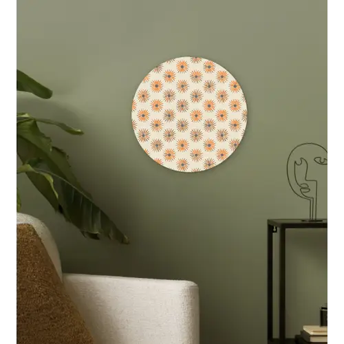 Madelief - Patroon - Oranje Wandcirkel kunststof plaat 5mm dik klein 188 -sfeer3