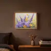 Lavendel - Bloemen - Natuur - Kunst Light Box met batterij (Wandlamp) middel -sfeer4