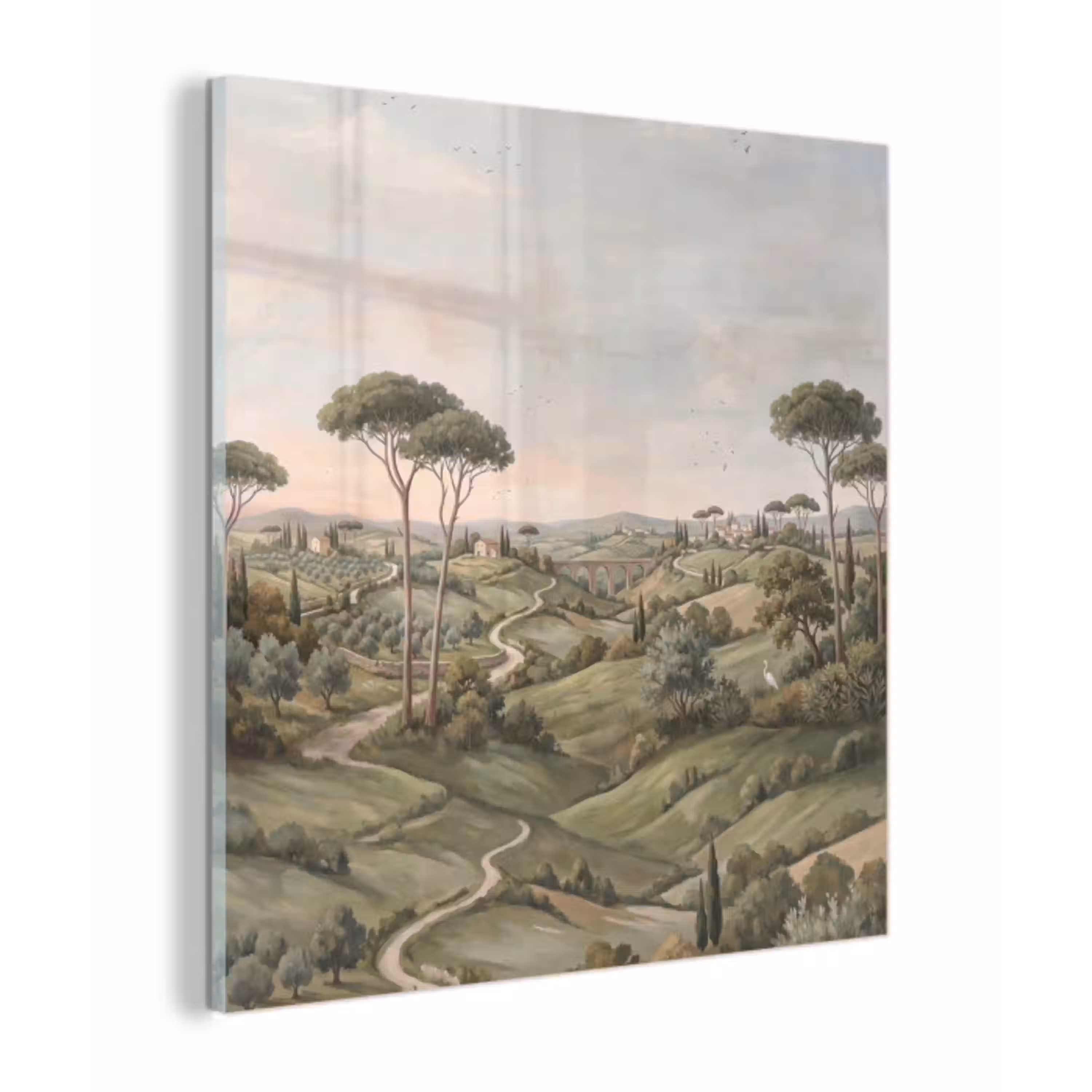 Landschap - Heuvels - Zandpad - Groen plexiglas 5mm klein -z3d