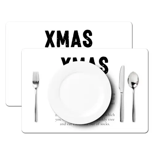 Kerst - Wit - Xmas - Quotes - Feestdagen Placemat vinyl groot -zzsfeer2_Kitchenyeah-website