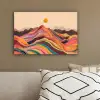 Zon - Kleurrijk landschap - Bergen canvas 2cm klein -sfeer3