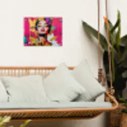 Vrouw - Abstract - Kleurrijk tuinposter los doek klein -sfeer7