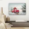 Auto - Rood - Cadeaus - Winter - Sneeuw - Kerst canvas 2cm klein -sfeer6