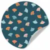 Zee - Dieren - Donkerblauw - Schelpen Wandcirkel behangsticker klein 186 -3d