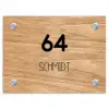 Licht hout - Modern Naambord Rechthoek middel -3d