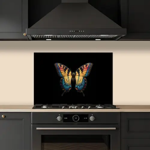 Vlinder - Kleurrijk - Speels keuken achterwand spatscherm klein -sfeer1