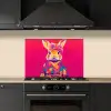 Konijn - Bloemen - Kleurrijk - Kimono keuken achterwand spatscherm klein -sfeer1