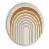 Minimalistisch - Boog - Lijnen - Beige Akoestische PET Vilt - Rond klein -3d