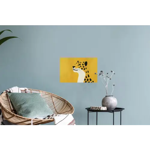 Cheetah - Illustratie - Geel Muursticker klein -plant