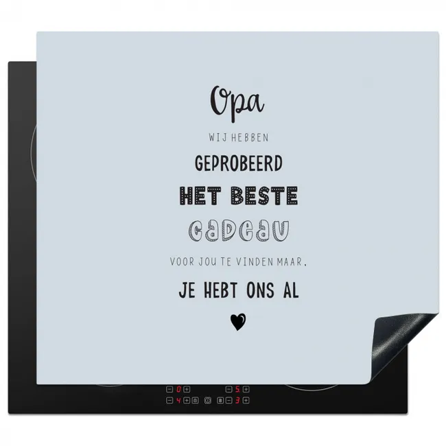 Inductie beschermer - Vaderdag kados - Opa - Spreuken - Het beste cadeau - Quote