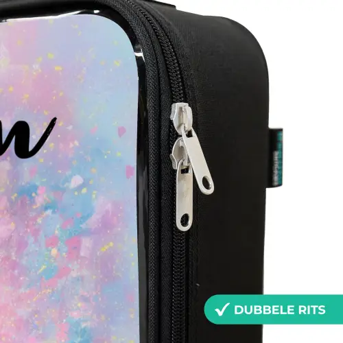 Meisje - Eenhoorn - Glitter Kinderkoffer - Zwart klein -rits_NL