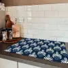 Modern - Patroon - Blauw Inductie beschermer vinyl 3mm klein 276 -sfeer3
