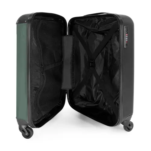 Groene achtergrond met tekst Mij niet bellen NBS - Handbagage koffer - Volwassenen Unisex middel -binnenkant
