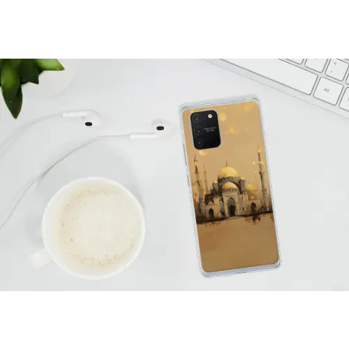 Goud - Abstracte penseelstreken - Moskee Telefoonhoesje Samsung Galaxy S10 Lite klein -oordopS10Lite